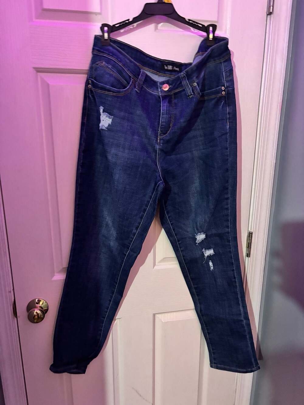 WBB Royalty Distressed Skinny Jeans Dark Wash 16